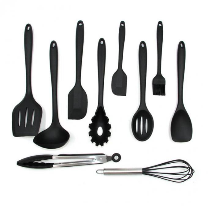 Artilugios negros durables fijados utensilios giratorios de la cocina de la cocina del silicón del soporte