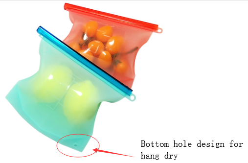 Los nuevos utensilios respetuosos del medio ambiente de la cocina del silicón que guardan almacenamiento fresco empaquetan 1L 1.5L BPA libre