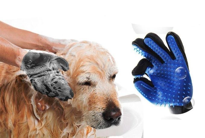 El animal doméstico del silicón de los mitones del removedor de los animales domésticos suministra guantes de los fingeres de la herramienta cinco del masaje