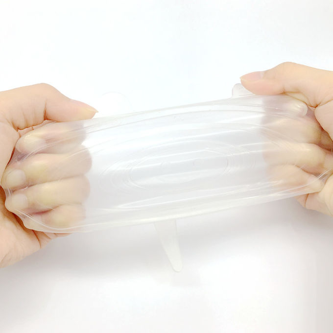 Tapas flexibles del estiramiento del silicón de la categoría alimenticia, cubierta de la microonda del silicón para el cuenco