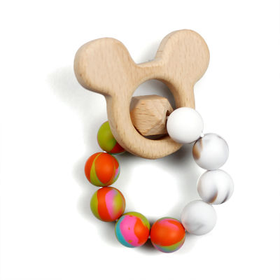 Soothing Silicone Baby Teether Animal Rattle Portable Nontoxic