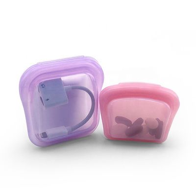 Bolsa de silicona para alimentos transparente y a prueba de fugas reutilizable Durabilidad Lavadora de platos segura 50ML/80ML